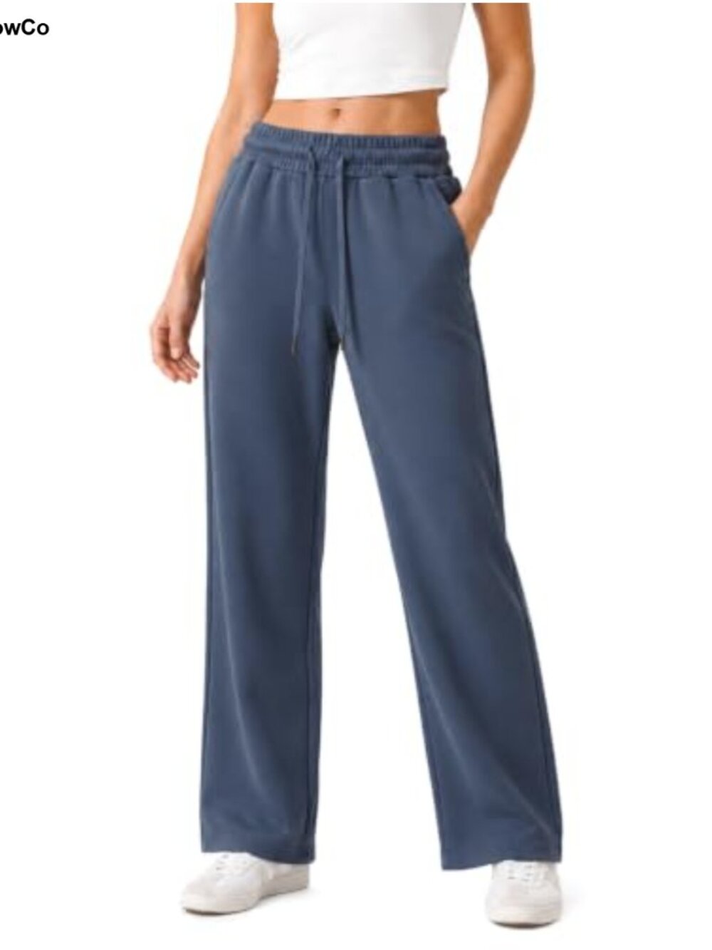 Women's Yoga Sweatpants Relaxed Straight Leg High Rise Pockets Drawstring